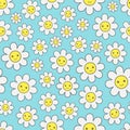 Outline cute floral cartoon pattern