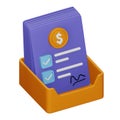 Business files 3d rendering isometric icon.