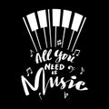 All you need music, hand lettering.