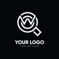 Letter W Magnifying Glass Logo Design Vector Icon Graphic Royalty Free Stock Photo
