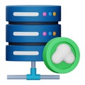 Cloud database 3d rendering isometric icon. Royalty Free Stock Photo