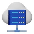 Cloud server 3d rendering isometric icon. Royalty Free Stock Photo