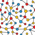 colorful dots molecular network pattern