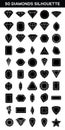 Collection of Diamonds silhouette vector art