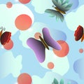 Butterfly Fantasy Sky Pattern, Tile