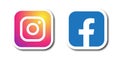 Instagram facebook logos icon popular social media logos element vector