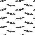 Halloween pattern with cute bats in the night sky