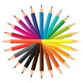 Color pencils set round rotating Royalty Free Stock Photo