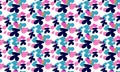 abstract seamless pattern of irregular colorful flower shapes