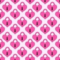 Pink padlocks hearts seamless pattern. Emo y2k style. 2000s design Valentine day. Vector illustration. Royalty Free Stock Photo