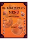 Halloween party menu Halloween Party Vintage cinema ticket concert and festival event, movie theater coupon Poster