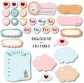 Stickers planner Collection of weekly or daily planner pages or stickers, and to do list templates decorated by cute