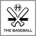 vector illustration design of a baseball ball and two bats Royalty Free Stock Photo