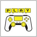 ps stick and chat block illustration vector design with text play.