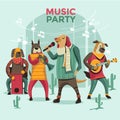 Cute Whimsical Music Forest Animal Birthday Party