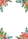 Watercolor Merry Christmas frame Royalty Free Stock Photo