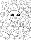 Halloween coloring page, Adult coloring page, Halloween activity Royalty Free Stock Photo
