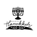 Happy Hanukkah. Hand drawn lettering.