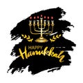 Happy Hanukkah. Hand drawn lettering.