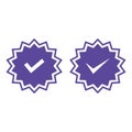 Set of vector badges and labels with check mark icons. Approved and certified icon. Check mark symbol.
