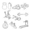 Gym icons set Royalty Free Stock Photo