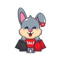 cute rabbit with shopping bag in black friday sale cartoon vector illustration. Royalty Free Stock Photo