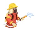 Firefighter Character Cartoon Illustration Vector