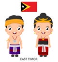 Cute Timor Leste boy and girl in national clothes Royalty Free Stock Photo