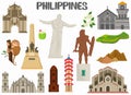 Set of Philippines landmarks architecture