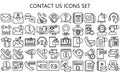 Contact Us Black Outline Icons Pack