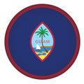 Guam Flag Round Shape Vector