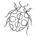 hand drawing style of ladybird icon vector