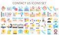 Contact Us and User Interface Multi Color Icons Pack