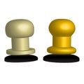 3d trigger game joystick button design in golden silver color