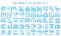 Ccontact Us Blue Color Icons Pack Royalty Free Stock Photo