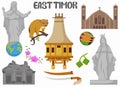 Set of East Timor famous landmarks