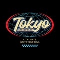 Tokyo japan y2k streetwear t-shirt slogan typography style logo vector icon design illustration