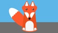 Cute cartoon fox. Vector illustration. Red fox. Royalty Free Stock Photo