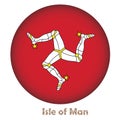 Isle of Man Flag Round Shape Vector Royalty Free Stock Photo