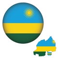 Rwanda Flag Round Shape Vector