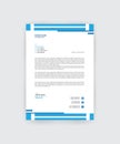 Blue color professional and minimalist corporate letterhead template design