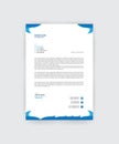 Blue color professional and minimalist corporate letterhead template design