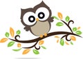 colorful owl cute in vector Royalty Free Stock Photo