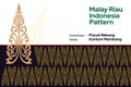 Pattern Malay Riau Batik Songket Tenun, Weaving Corak Motif Pucuk Rebung Kuntum Mambang Melayu patterns,