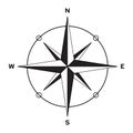 Compass , rose type North West East South Star wind shape symbol vector sign direction indicator icon illustration