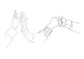 Fist Bump, High five, hand sketch, high five sketch, Body language, nonverbal communication signals