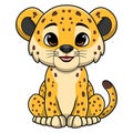 Cute leopard cartoon on white background Royalty Free Stock Photo