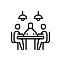 Black line icon for Meeting, discussion and employee