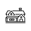 Black line icon for Home, residency and habitation