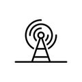 Black line icon for Wifi, transmission and connectivity Royalty Free Stock Photo